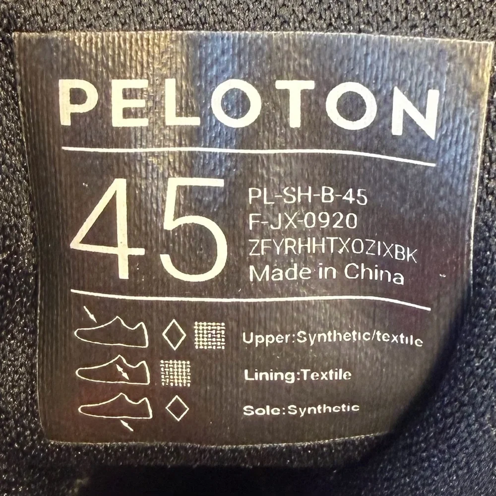 Peloton Cycling Shoes Size 45 (Men's 11) Look Delta Cleats Black Spin Bike Ride